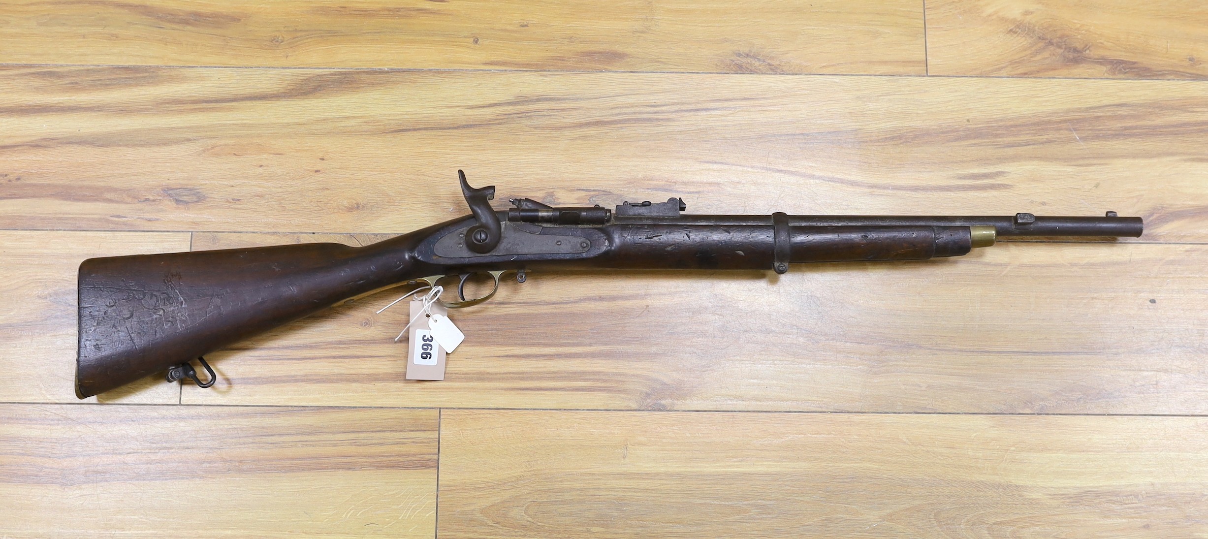 An early 20th century Snider .577 carbine rifle, 95cm long